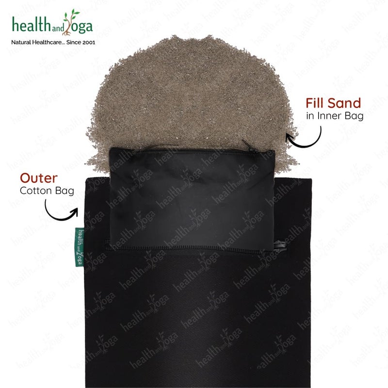 SoulGenie HealthAndYogaâ„¢ Yoga Sand Bags - Double Bag with Inner Waterproof Bag - Prop for Adding Weight and Support (Black) - Image 3